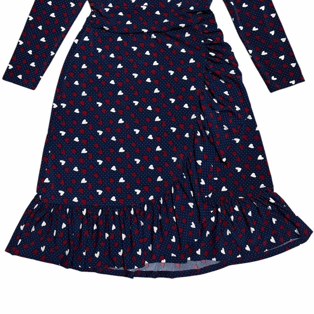 TALBOTS NWT Heart Print A-Line Jersey Sheath Dress 2 - Picture 4 of 15